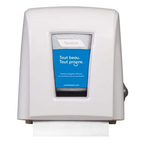 TANDEM Distributrice de papier essuie-mains blanche Cascades C339